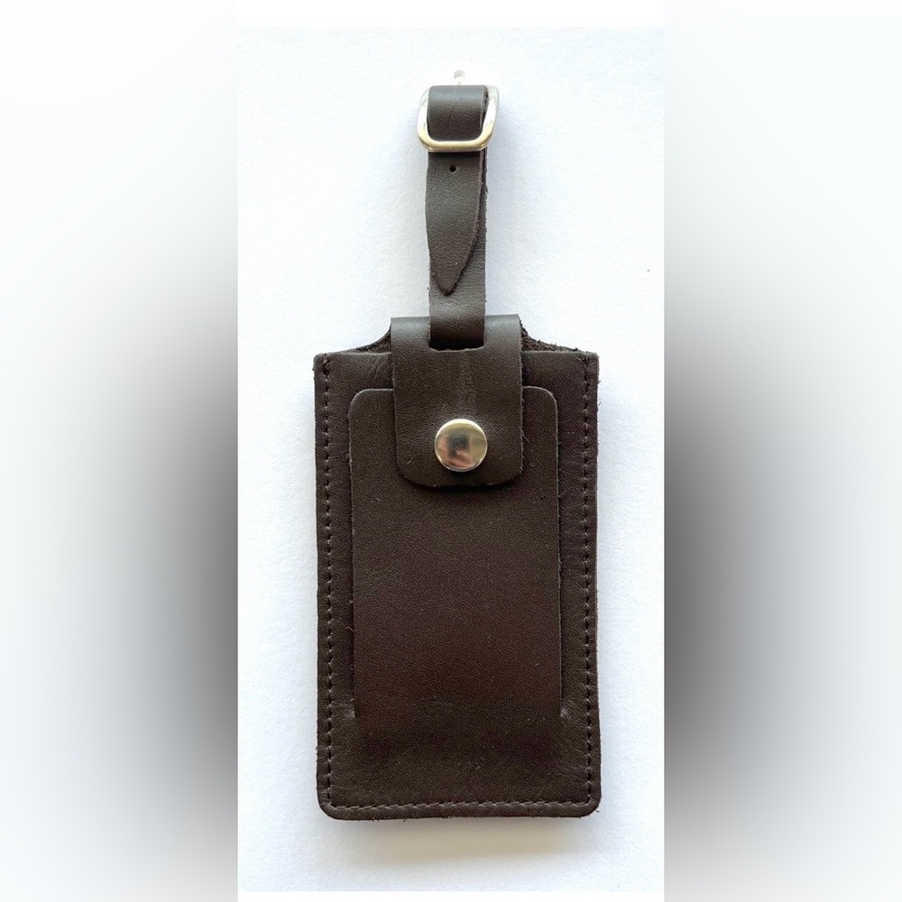 NEW Winn Leather Luggage Tag - Brown